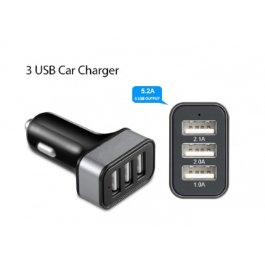 Logo trade promotional giveaway photo of: Car Charger with 3 USB ports