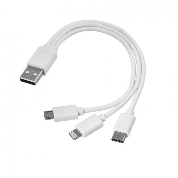 Logo trade business gift photo of: 3 in 1 USB cable type c + micro USB + lightning