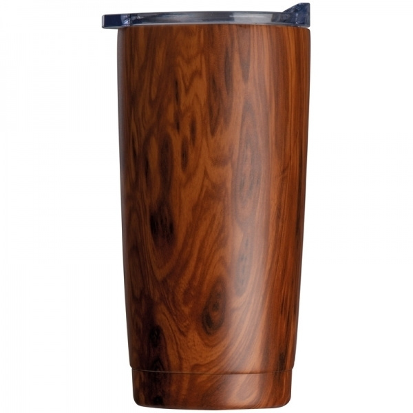 Logo trade corporate gift photo of: Stainless steel mug with wooden look COSTA RICA 550 ml