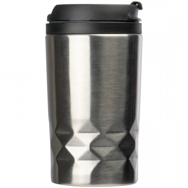 Logotrade advertising products photo of: Stainless steel mug with lid ROMA 250 ml
