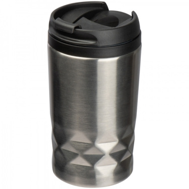 Logo trade promotional merchandise image of: Stainless steel mug with lid ROMA 250 ml