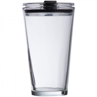 Logo trade promotional products picture of: Glass mug with lid WATTENSCHEID 400 ml