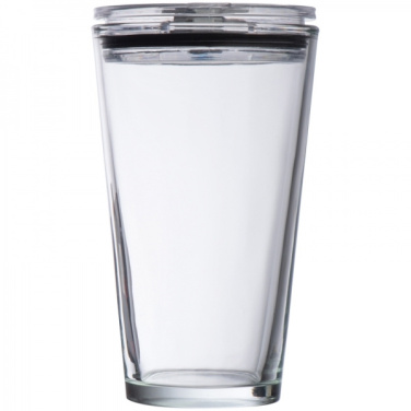 Logo trade promotional giveaway photo of: Glass mug with lid WATTENSCHEID 400 ml