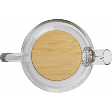 Logotrade promotional products photo of: Glass jug with bamboo lid FRANKFURT 1000ml