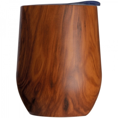 Logo trade promotional giveaways image of: Stainless steel mug with wooden look BRIGHTON 380 ml