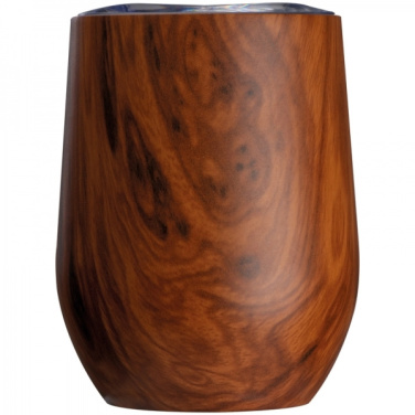 Logotrade corporate gift picture of: Stainless steel mug with wooden look BRIGHTON 380 ml