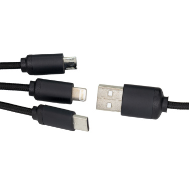 Logotrade promotional gift picture of: 3in1 long cable with elighted logo for engraving, W201TG