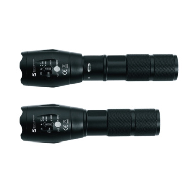 Logo trade business gifts image of: Flashlight DELGADA Schwarzwolf