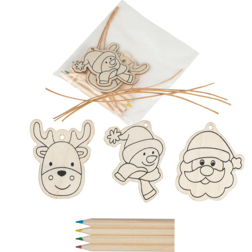 Logo trade promotional giveaways picture of: Christmas tree tag painting set DRESDEN