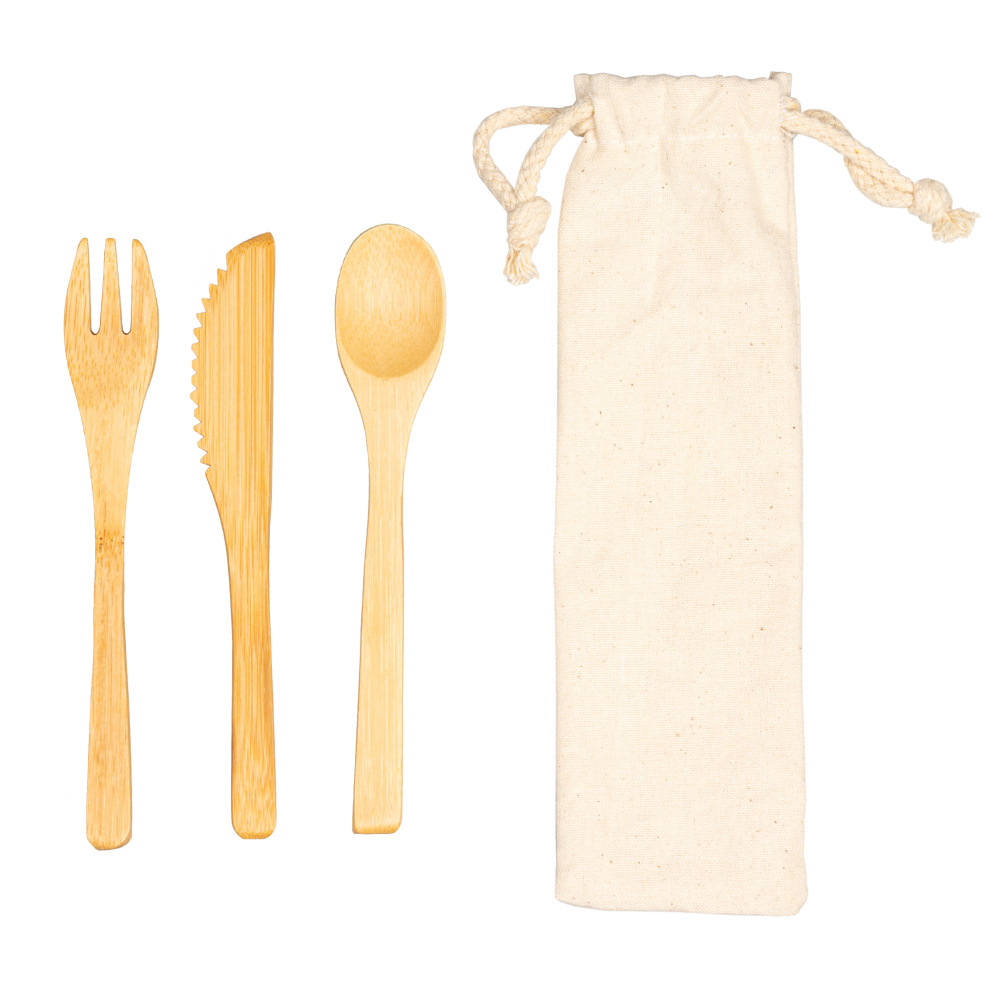 Logotrade promotional gift picture of: Bamboo cutlery set BONNEVILLE