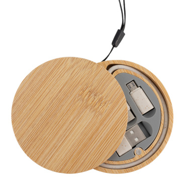 Logotrade promotional gift picture of: 4in1 cable in wooden case, LH-ZM01
