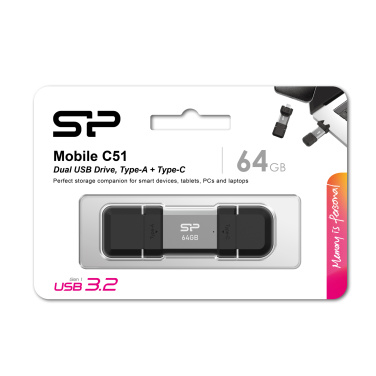 Logotrade promotional product image of: Pendrive Silicon Power Mobile - C51 3.2, 64GB