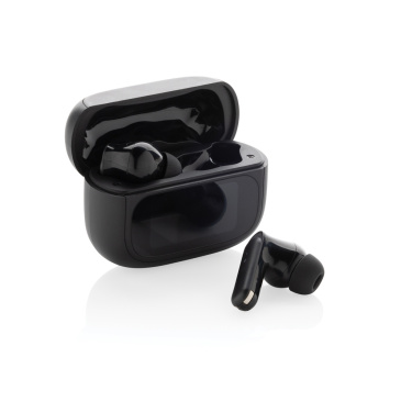 Logo trade promotional giveaway photo of: Airtune RCS recycled plastic ANC earbuds with touch screen