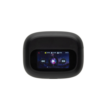 Logo trade corporate gifts image of: Airtune RCS recycled plastic ANC earbuds with touch screen