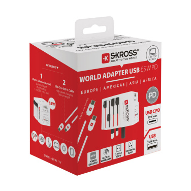 Logotrade corporate gift image of: SKROSS World Travel Adapter MUV 65W PD with USB C Cable