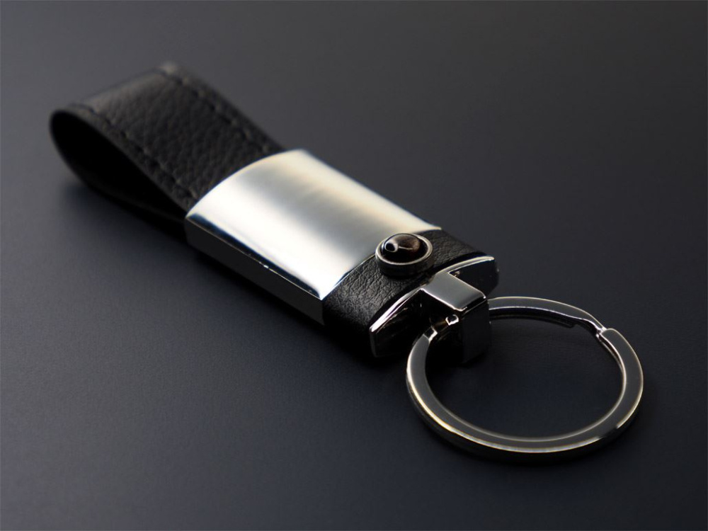 Logo trade promotional items image of: Obsidian stone Keyring 1298095