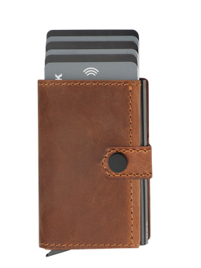 Logo trade promotional items image of: RFID wallet - Hunter Leather 2109284