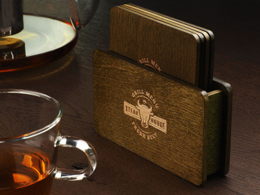 Logotrade promotional merchandise picture of: Wooden box with 4 coasters 1871121
