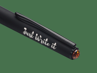 Logo trade promotional giveaways picture of: Ball pen with AMBER stone 2070036