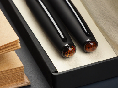 Logo trade promotional merchandise picture of: Amber Pen set  1235036