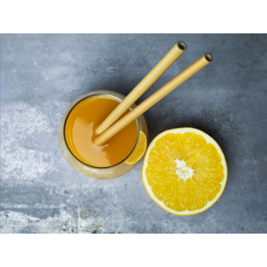 Logo trade promotional giveaways picture of: ECO Bamboe Straw Set bamboo straws