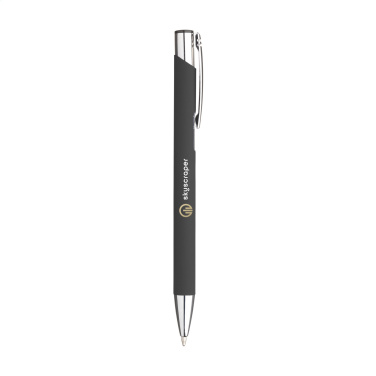 Logo trade promotional giveaway photo of: Ebony Soft Touch pen