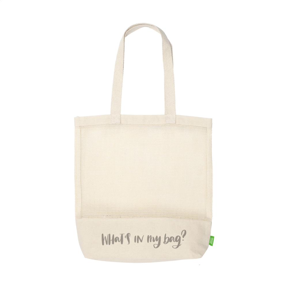 Logotrade promotional product picture of: Natura Organic Mesh Shopper (180 g/m²) shopping bag