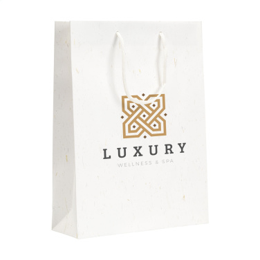 Logo trade promotional gift photo of: Leaf It Bag recycled with straw fibres (180 g/m²) L