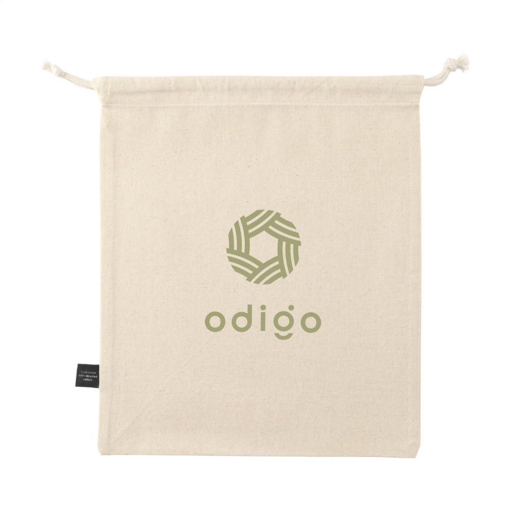 Logo trade promotional giveaways picture of: Gift Pouch Natural GRS Recycled Cotton (150 g/m²) M