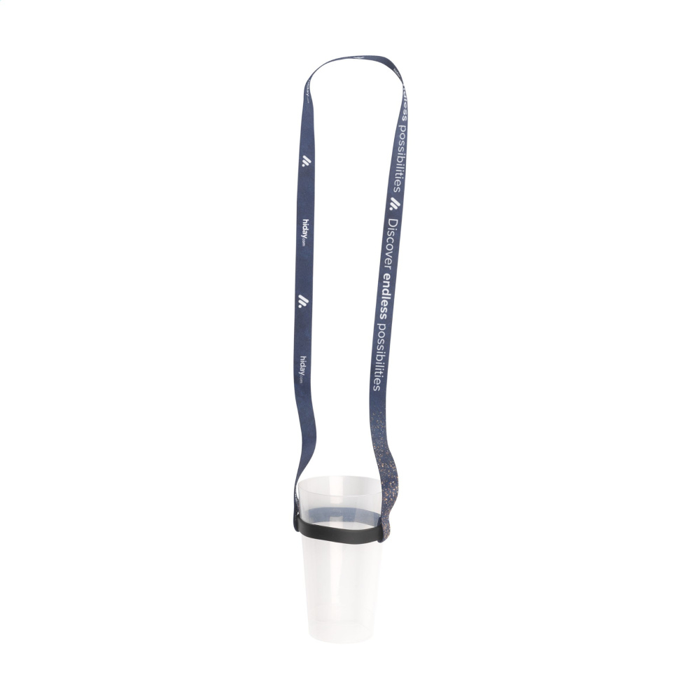 Logo trade promotional item photo of: Lanyard Sublimation RPET 1.5 cm with Cup holder