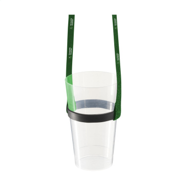 Logotrade promotional item picture of: Lanyard Sublimation RPET 1.5 cm with Cup holder