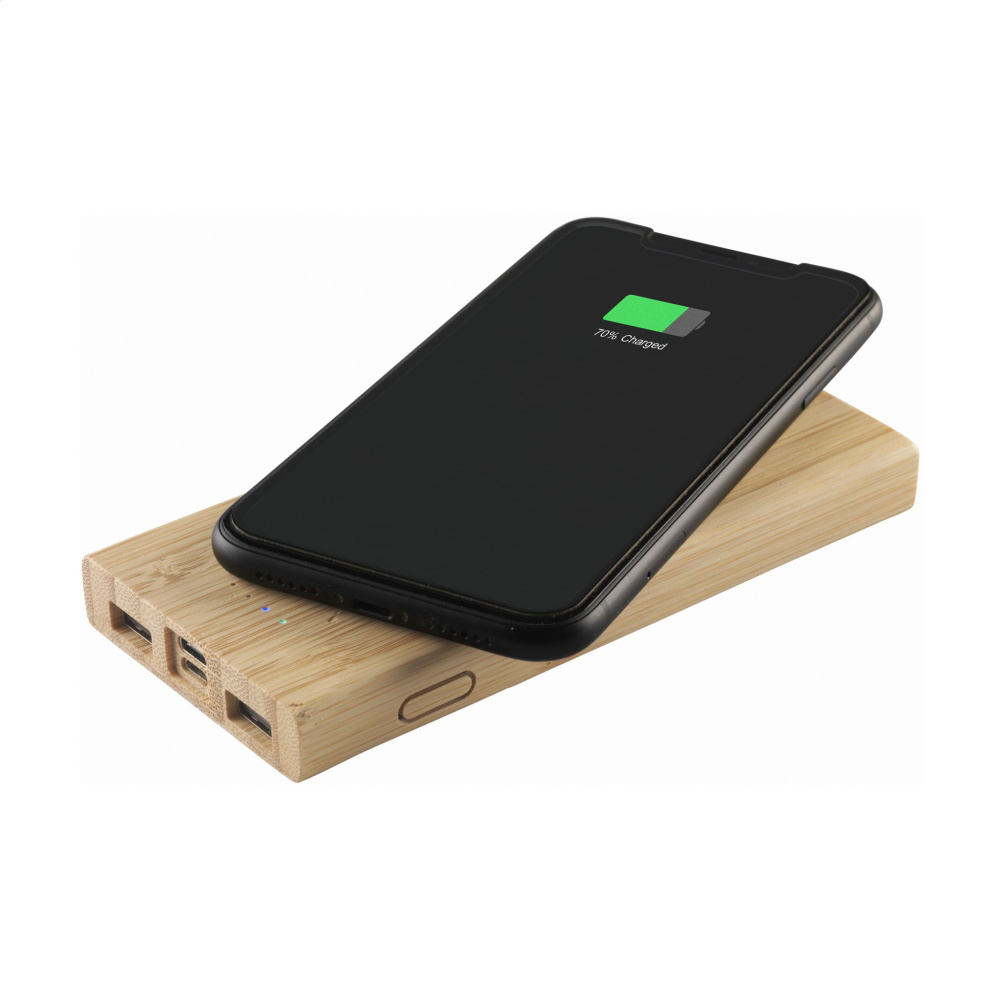 Logotrade promotional merchandise photo of: Bamboo 8000 Wireless Powerbank wireless charger