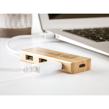 Logotrade promotional items photo of: Bamboo USB Hub
