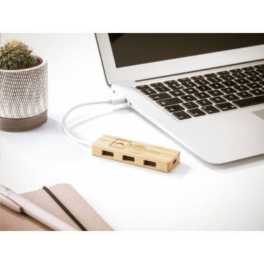 Logo trade promotional gift photo of: Bamboo USB Hub