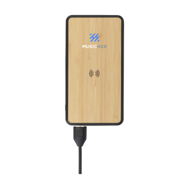 Logo trade advertising product photo of: Boru Bamboo RCS Recycled ABS Powerbank Wireless Charger