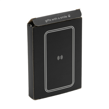 Logo trade corporate gifts image of: Boru Bamboo RCS Recycled ABS Powerbank Wireless Charger