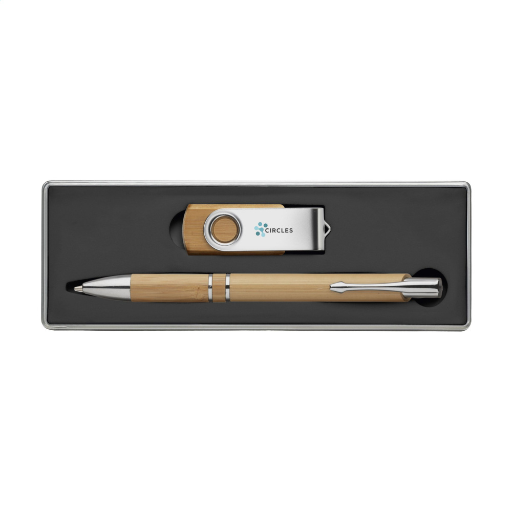 Logotrade promotional merchandise photo of: Bamboo Connect Giftset 8 GB