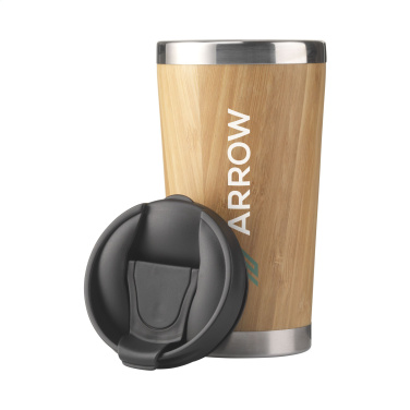 Logo trade business gifts image of: Tokyo 450 ml bamboo thermo cup