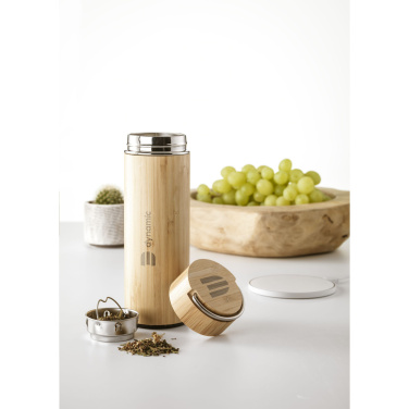 Logotrade promotional item image of: Nikko 330 ml bamboo thermo bottle/thermo cup