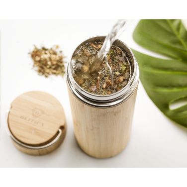 Logotrade promotional giveaway picture of: Nikko 330 ml bamboo thermo bottle/thermo cup