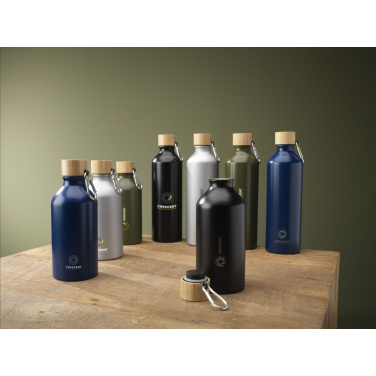 Logo trade advertising product photo of: AluBamboo GRS Recycled Alu 500 ml water bottle