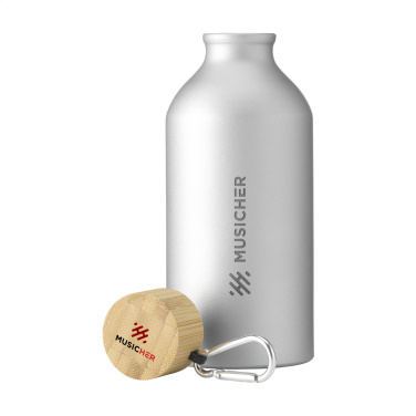 Logo trade promotional products picture of: AluBamboo GRS Recycled Alu 500 ml water bottle