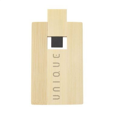 Logo trade promotional items image of: CreditCard USB Bamboo 8 GB