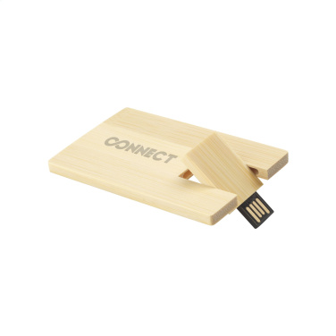 Logotrade promotional giveaway image of: CreditCard USB Bamboo 16 GB