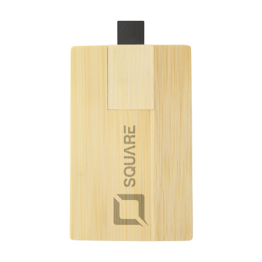 Logotrade promotional merchandise photo of: CreditCard USB Bamboo 32 GB