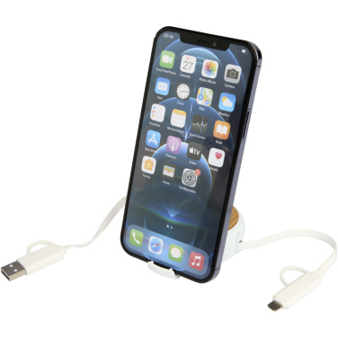 Logo trade promotional gifts picture of: Chechia 5-in-1 recycled plastic 100 cm retractable data sync and 45W fast charge cable