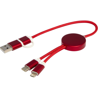 Logotrade corporate gifts photo of: Alasia 5-in-1 recycled aluminium and plastic 30 cm data sync and 27W fast charge cable