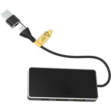 Logo trade promotional gifts image of: SCX.design H20 8-in-1 USB hub with dual input and 6-ports