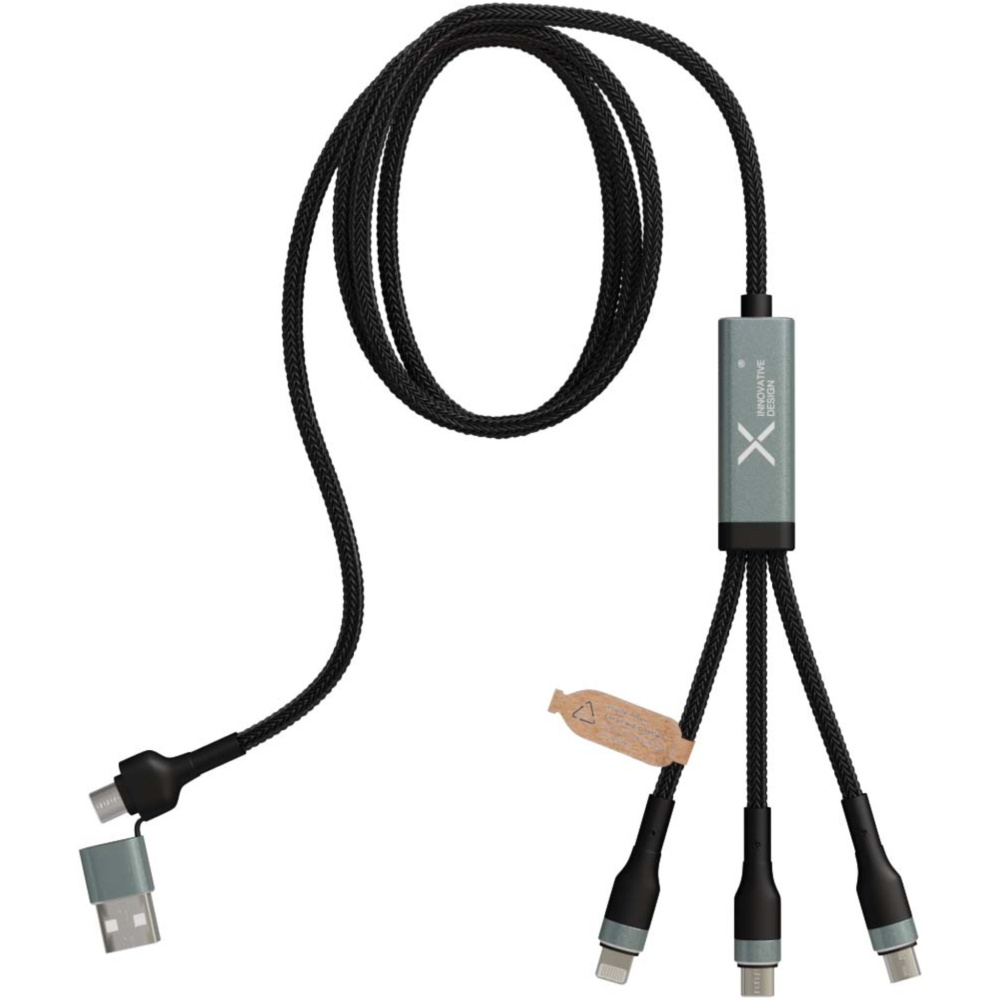Logo trade promotional giveaways image of: SCX.design C53 100W 5-in-1 rPET ultra fast charging cable