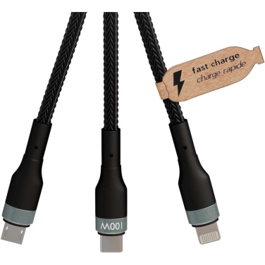 Logotrade promotional giveaways photo of: SCX.design C53 100W 5-in-1 rPET ultra fast charging cable
